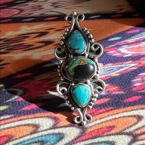 Turquoise and Sterling Silver Statement Ring